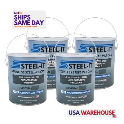Steel-It CASE1006G, Set of 4 Charcoal Polyurethane Case 4 X 1 Gallon Performance