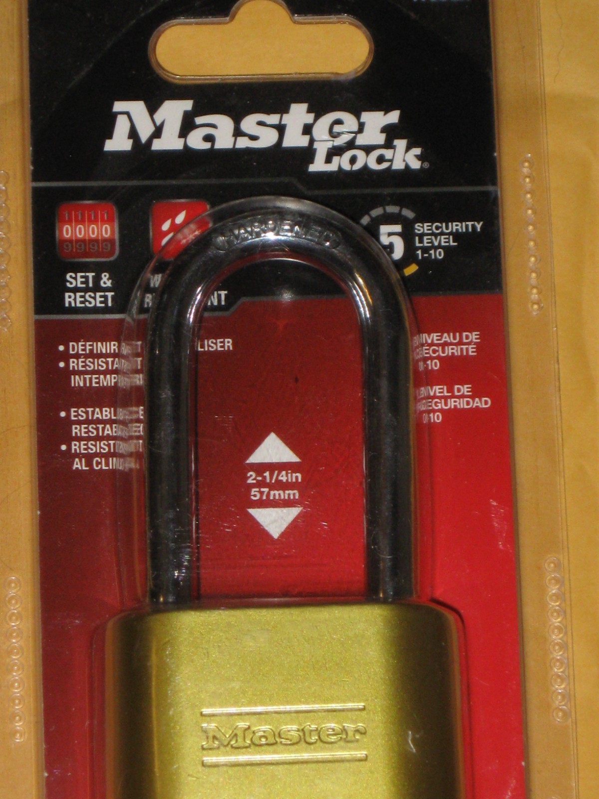 Master Lock 1750LH Set & Reset, 2 1/4" Weather Resistant NIP