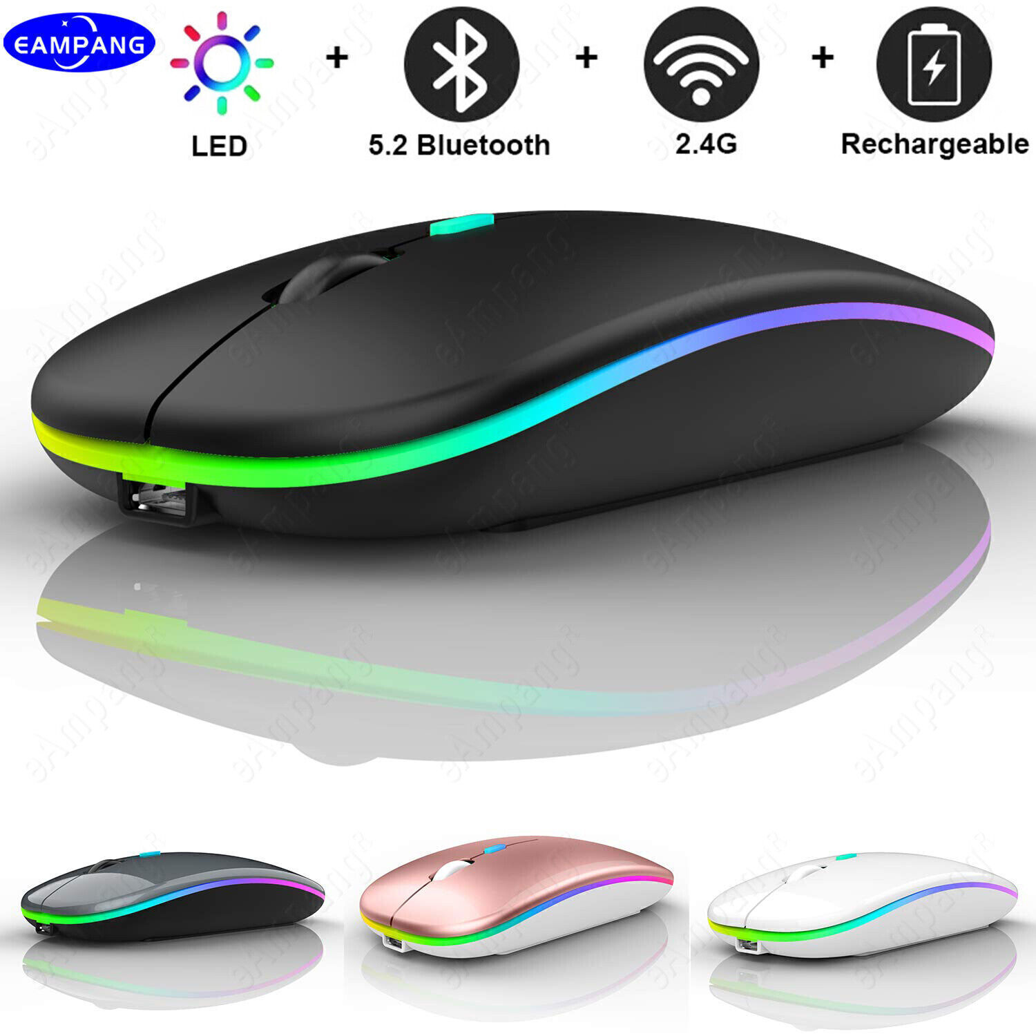 Rechargeable Backlit Bluetooth Touchpad Keyboard Mouse For Android IOS Tablet PC