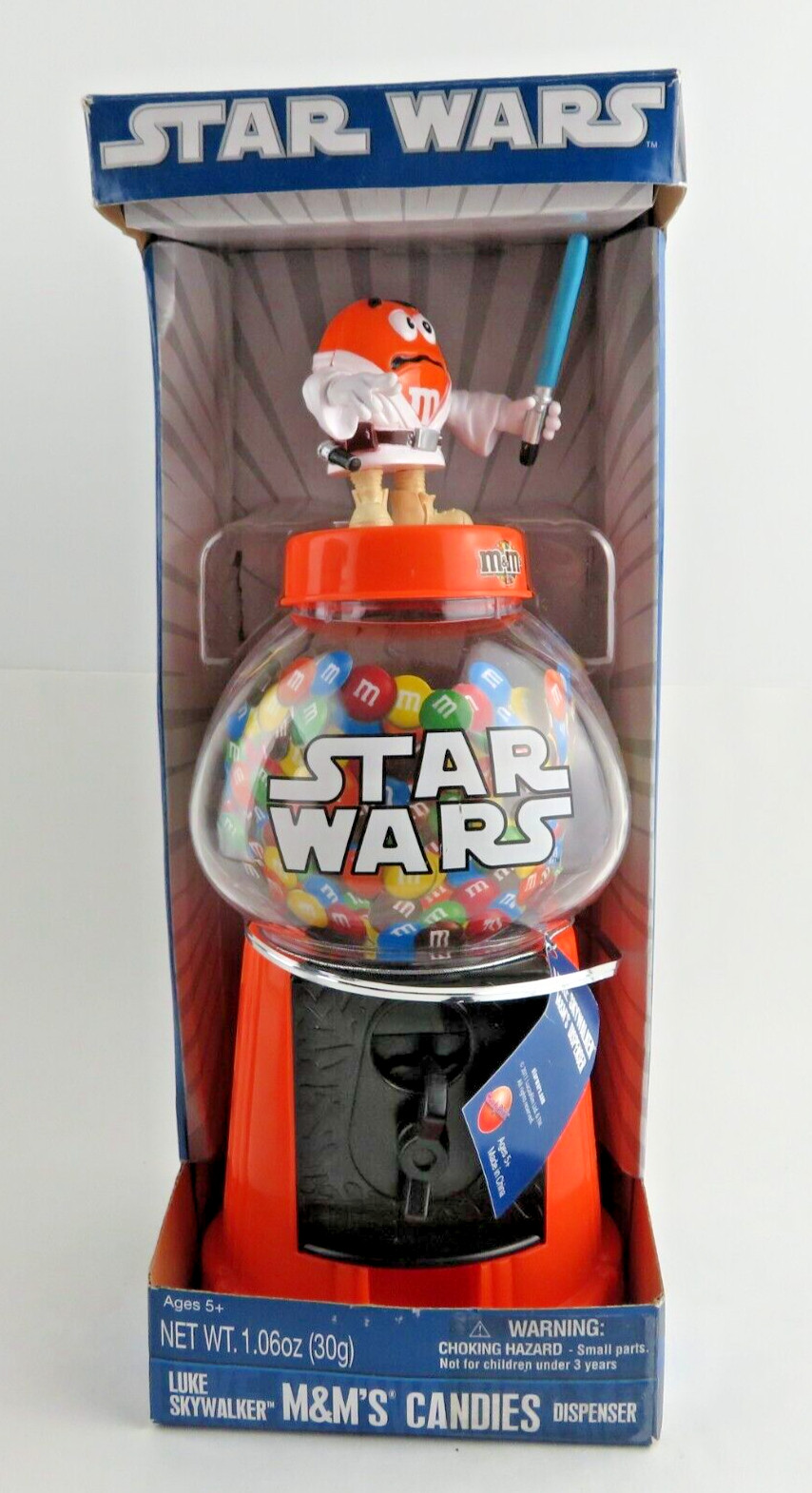 M&M's 2010 STAR WARS LUKE SKYWALKER Collectible Candy Dispenser & Coin Bank NIB