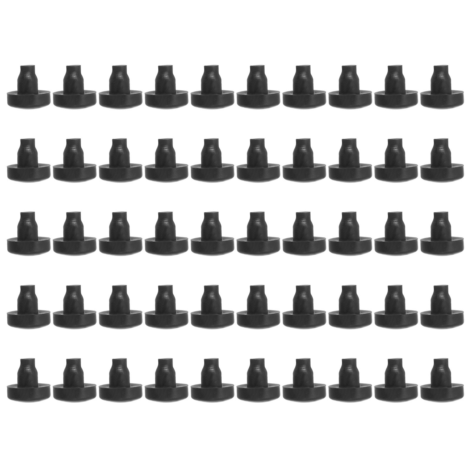 50 Pcs Glass TableTop Bumpers 7mm Dia Soft Stem Black Table Plugs