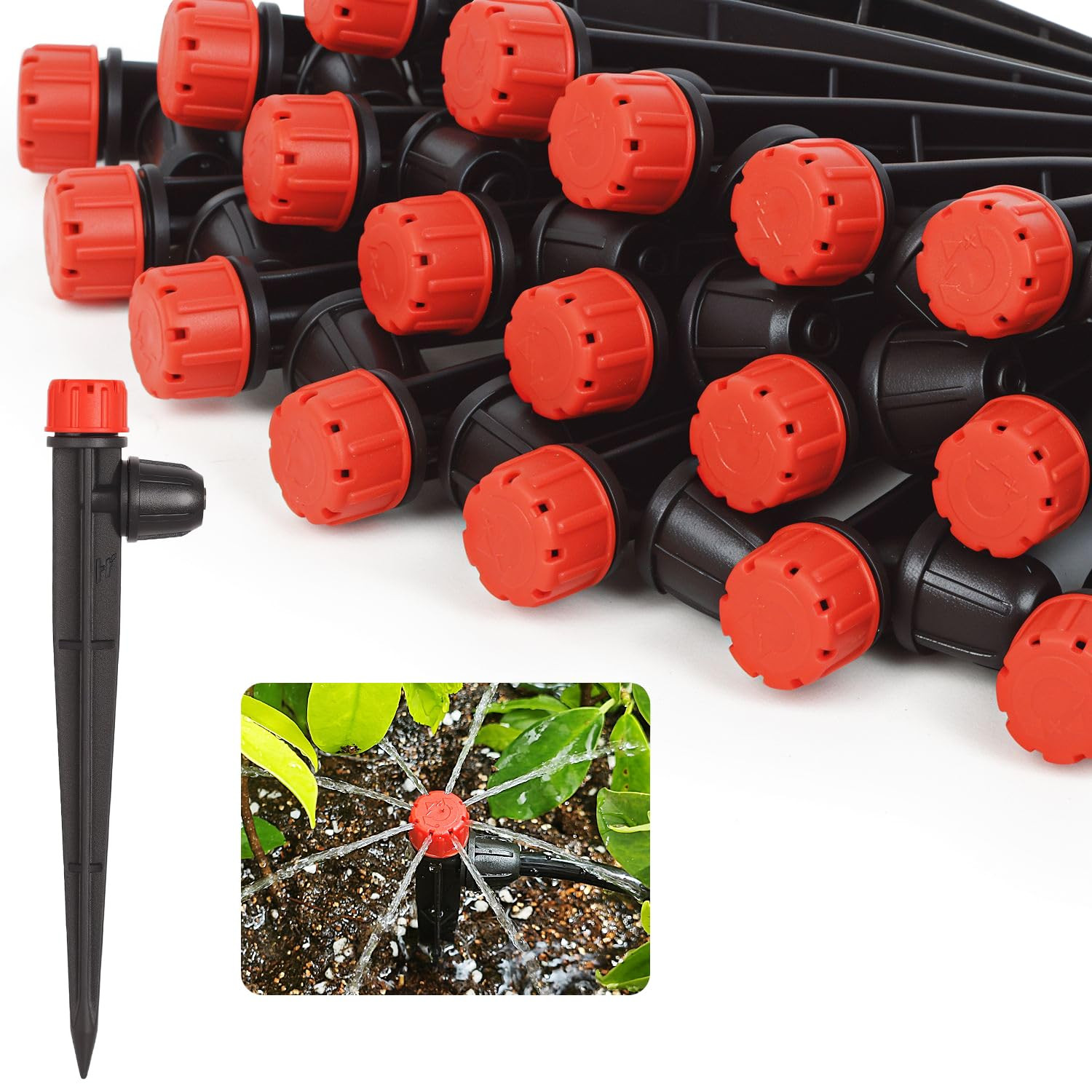 Drip Emitters for 1/4" Drip Irrigation Tubing 25 Pcs Drip Irrigation Emitters wi