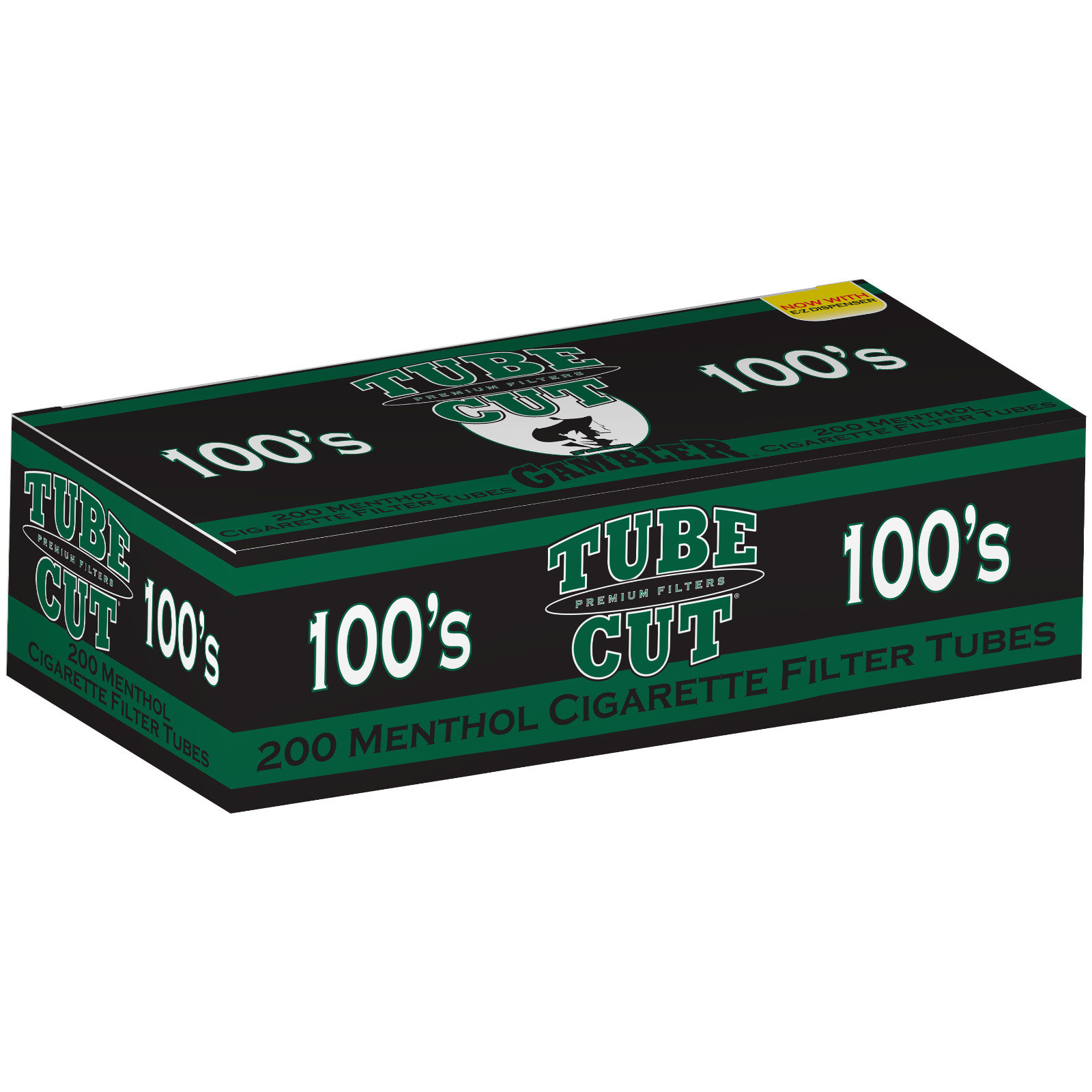 Gambler Tube Cut 100mm Size Menthol Cigarette Filter Tubes (200 Per Box) 1 Box