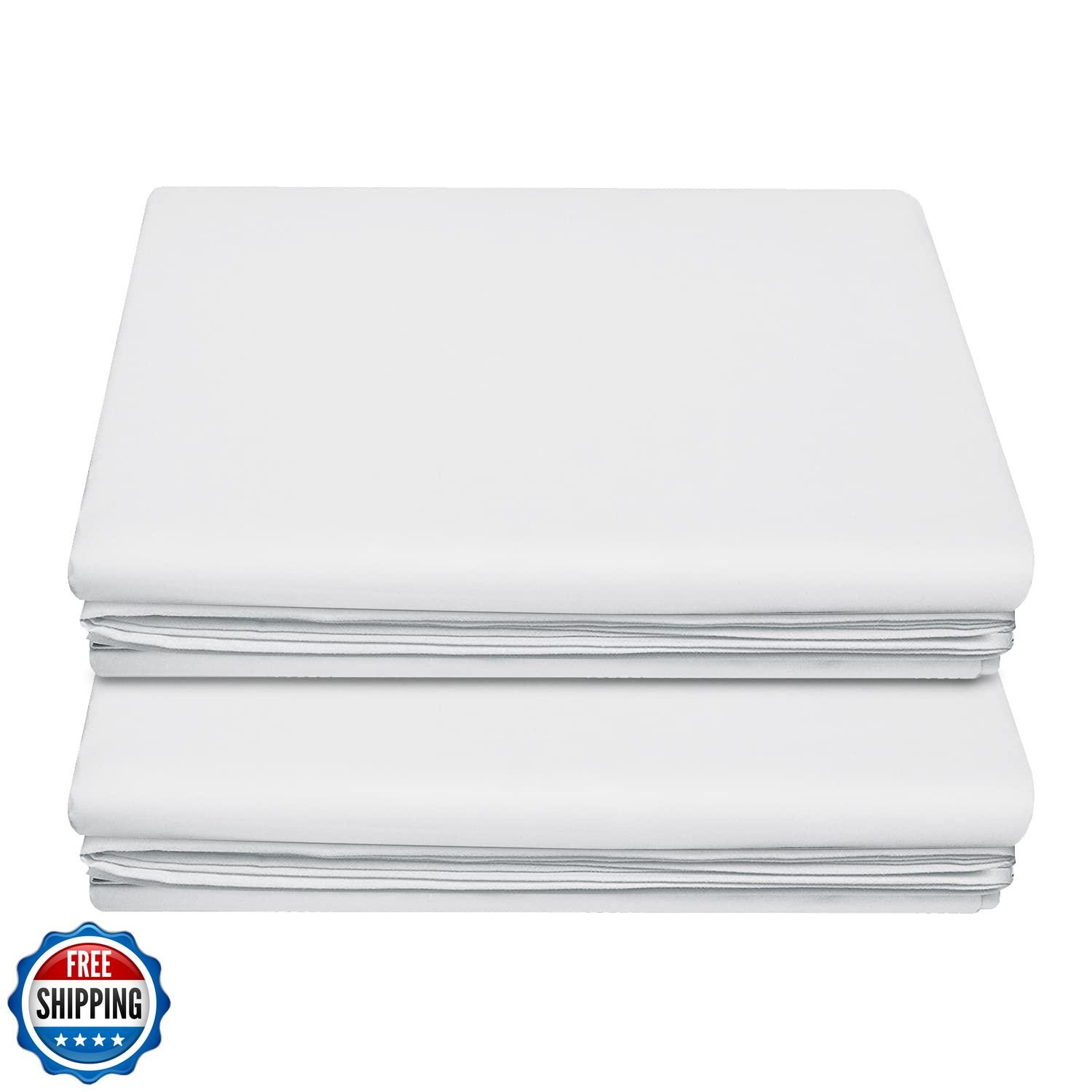 Lirex 2-Pack Full Size Flat Sheet Set, Ultra-Soft Brushed 1800 Microfiber, Br