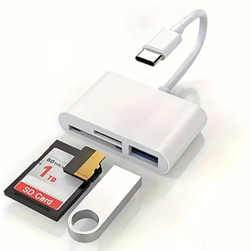 USB C to SD Card Reader 3 in 1 Type C Micro SD TF Memory Card Adapter