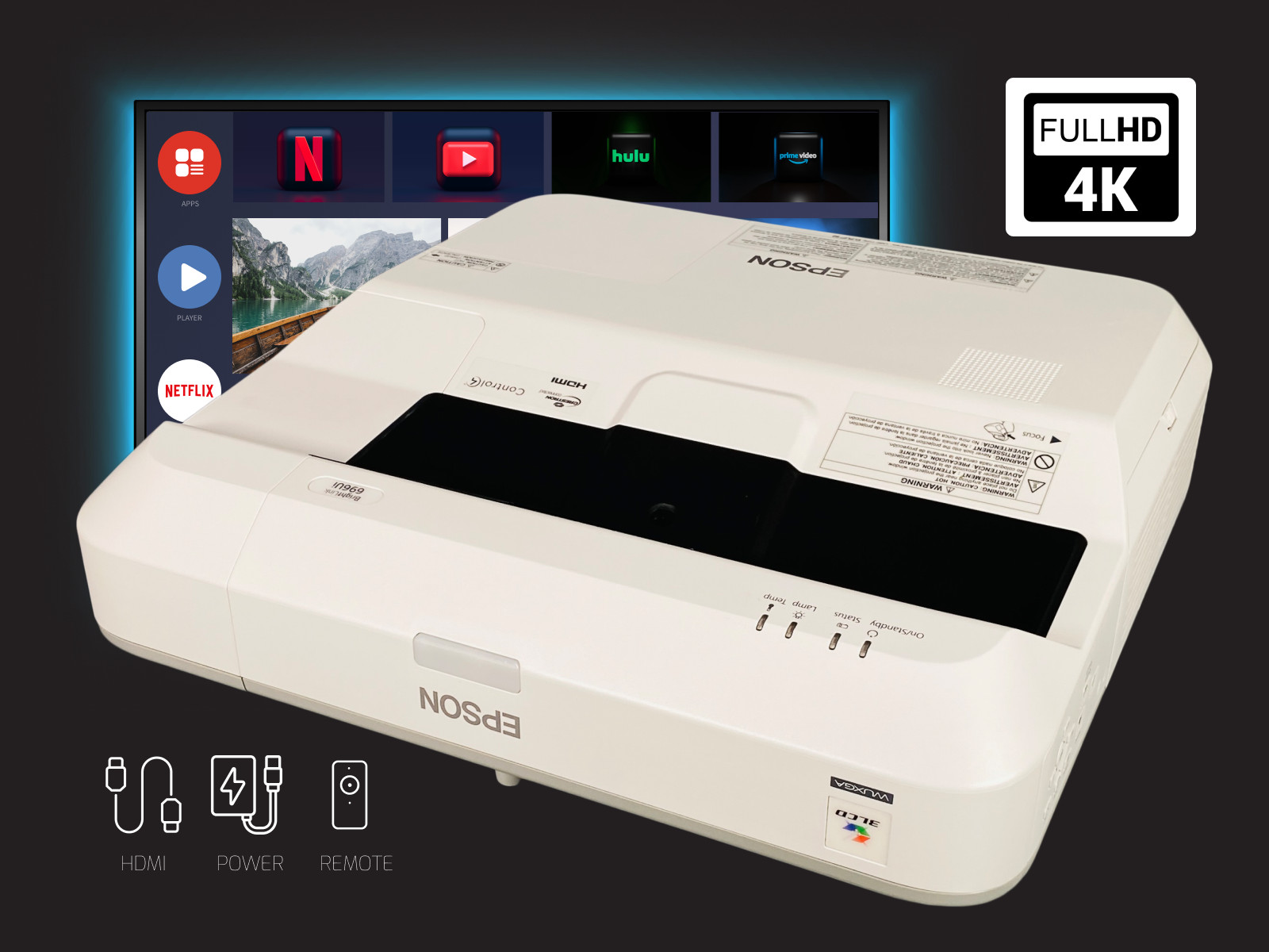 Professional 3LCD Projector Interactive Ultra Short Throw 3800 Lumens 4K WUXGA ✅