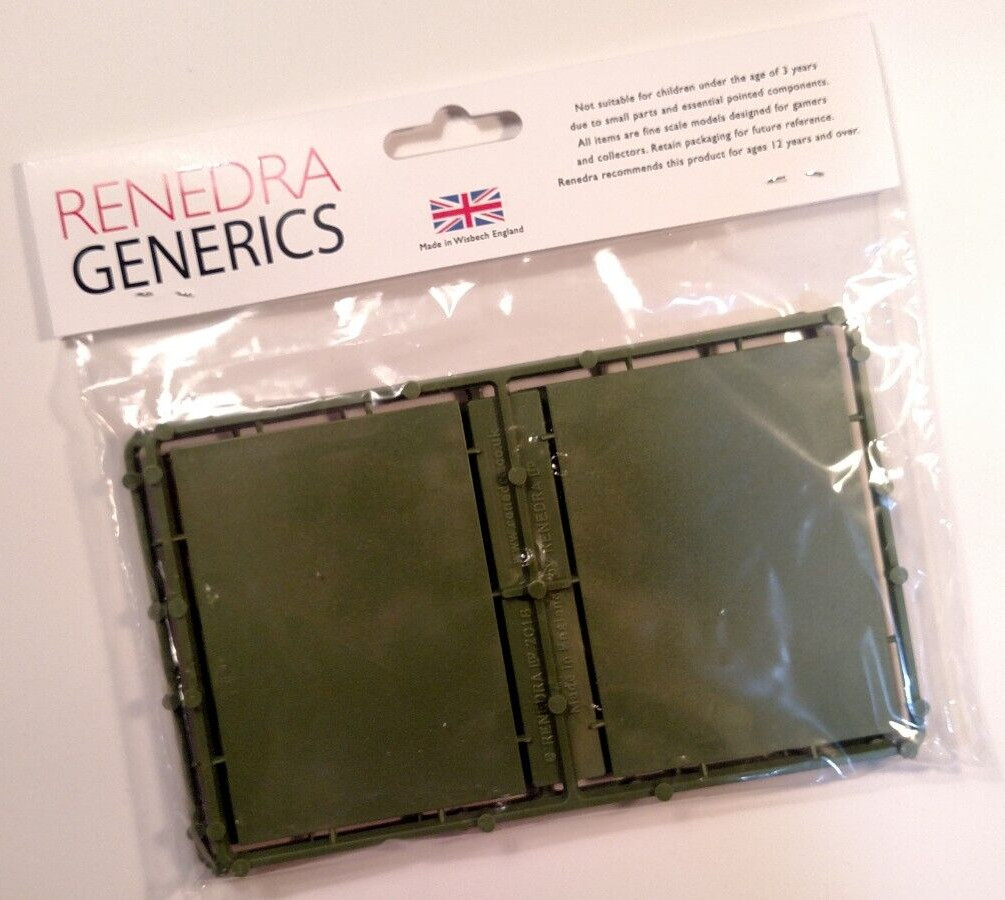 Renedra 90mm x 65mm Green Artillery Wargaming Bases - 4 per pack