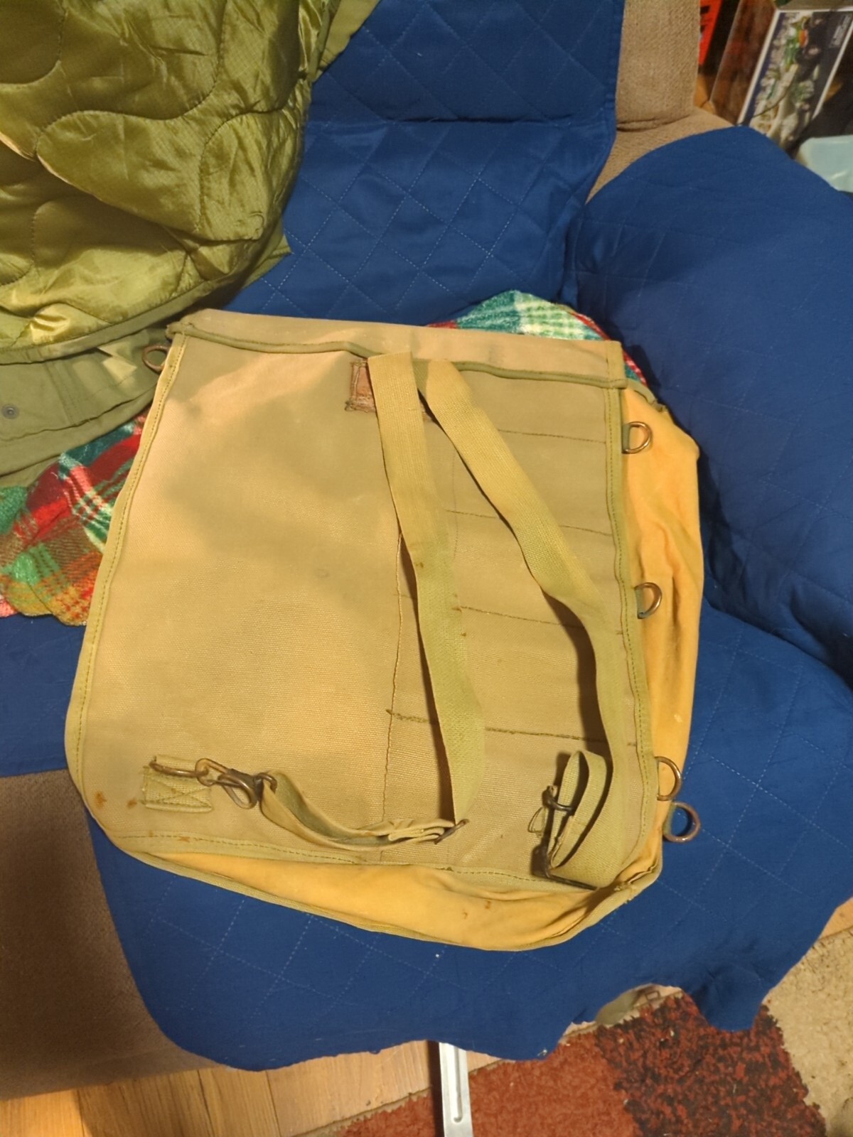 Vintage US Military Bag Roll Tool D-1888 Distressed Pack Gear Case Backpack