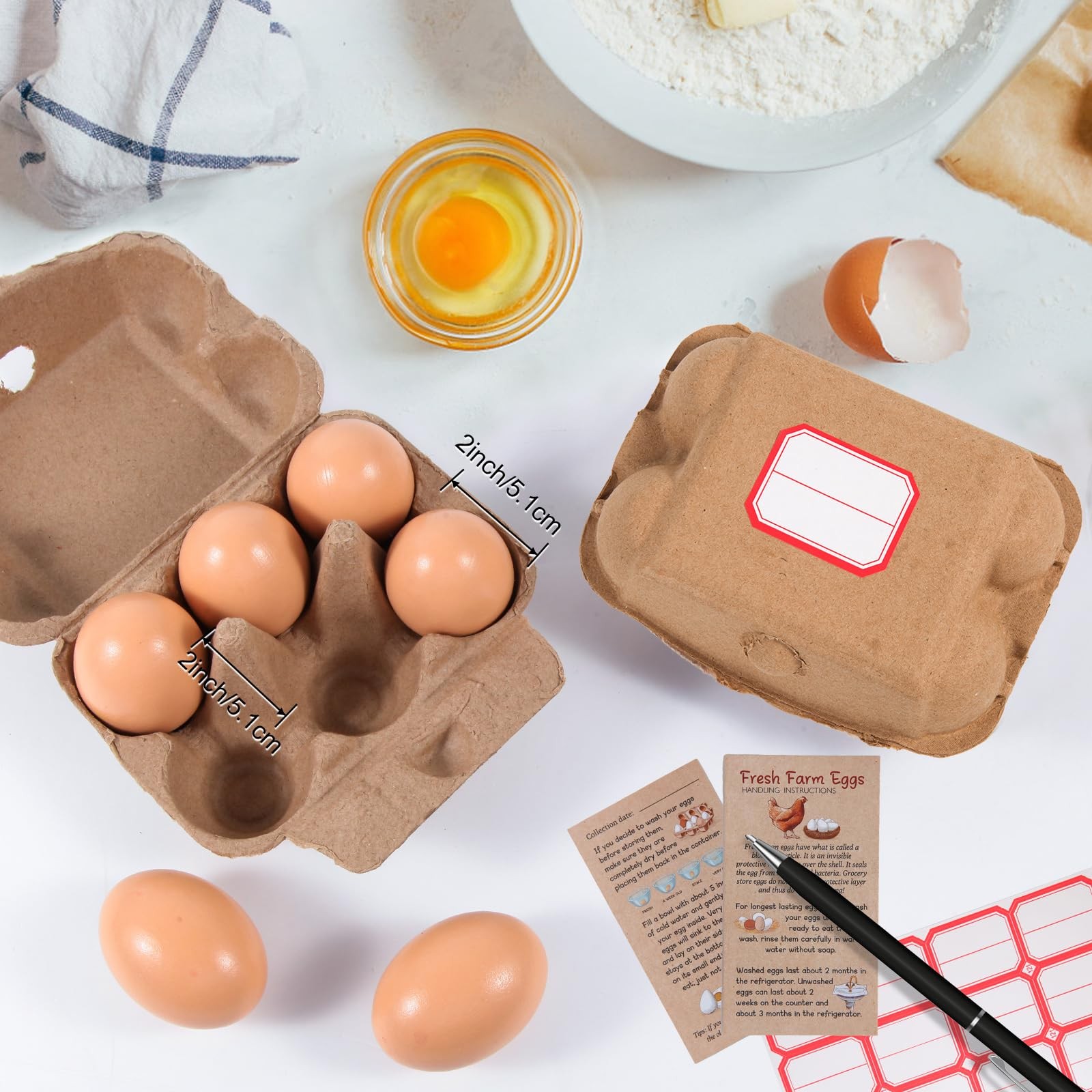 40 Pack Egg Cartons 6 Count Paper Pulp Reusable Strong Storage For Eggs Bulk