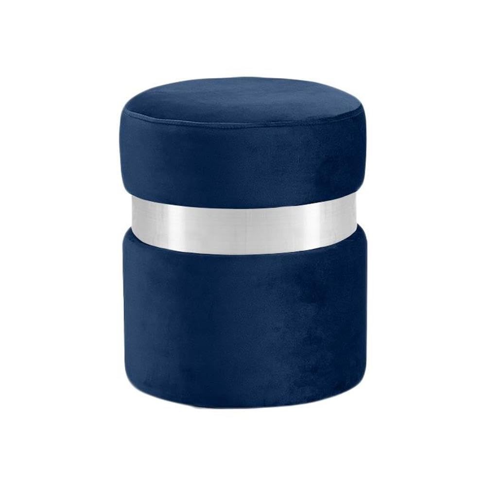Hailey Collection Modern | Contemporary Velvet Upholstered Ottoman/Stool with...