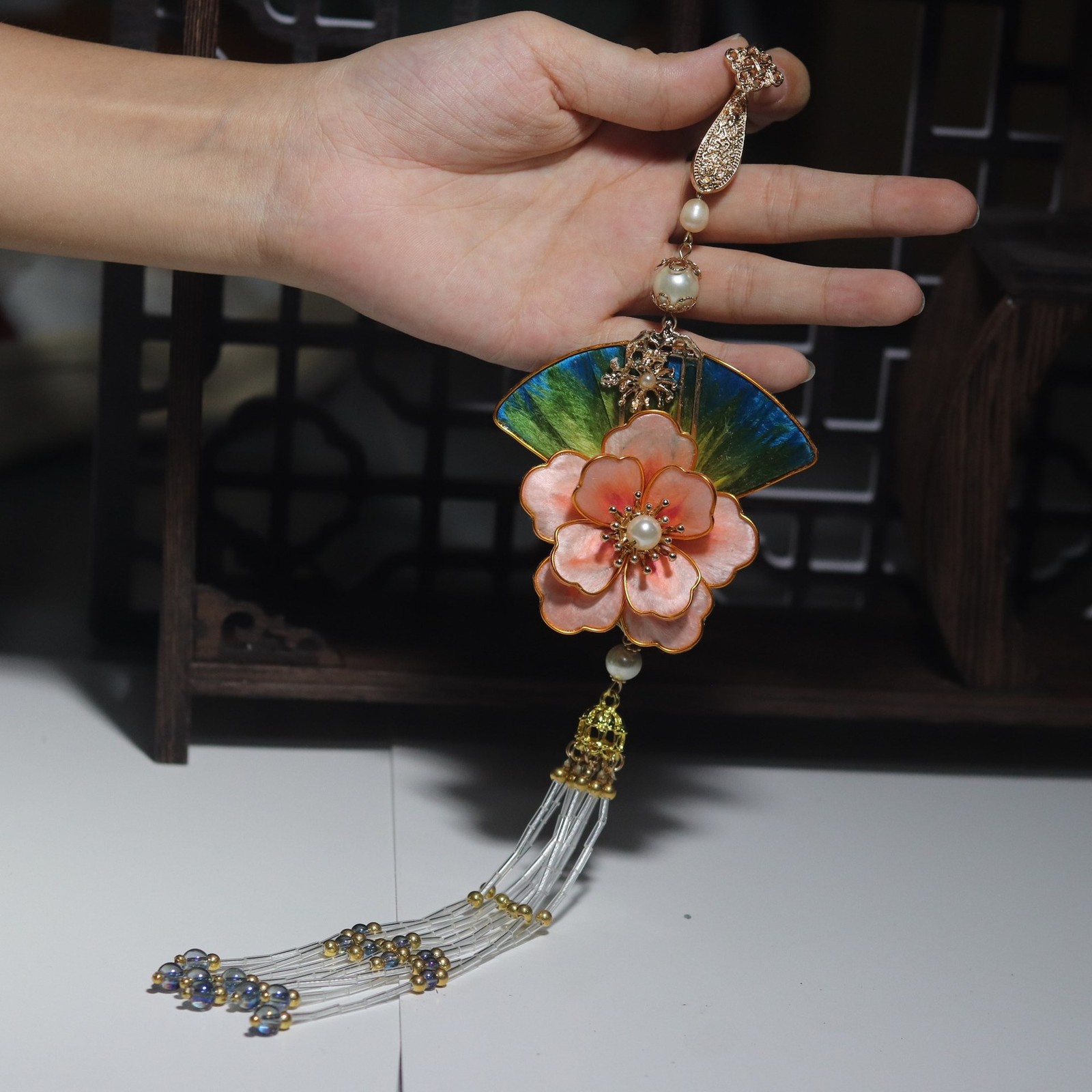 Cloisonn É Velvet Flower Pressed Collar Hanfu Qipao Hair Accessories