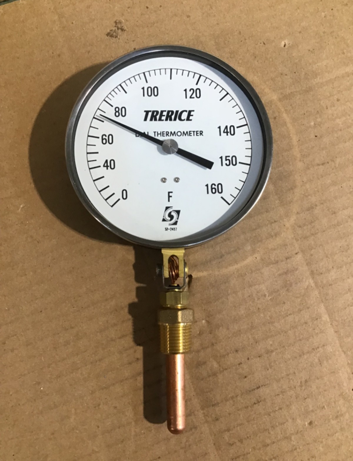 TRERICE V80445065B31  4 1/2" FACE  DIAL THERMOMETER, 0-160F NEW IN BOX