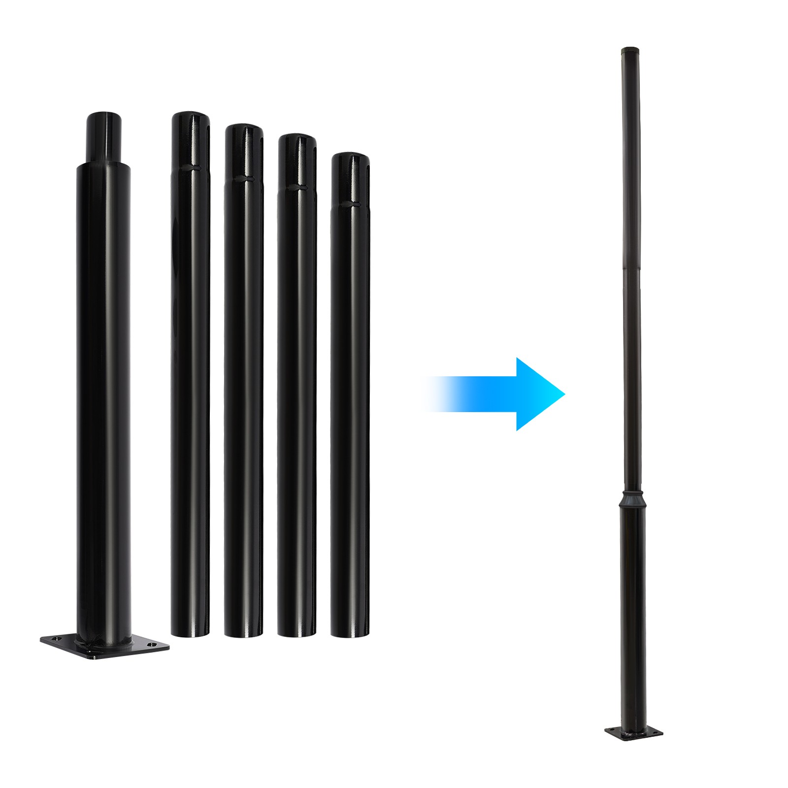 Outdoor Split Street Light Pole, Durable Iron Lamp Post for Stability