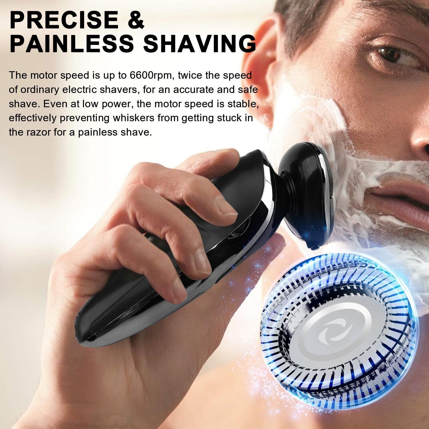 Electric Wet/Dry Razor Men USB Rechargeable Rotary Shaver Beard Trimmer Shaving