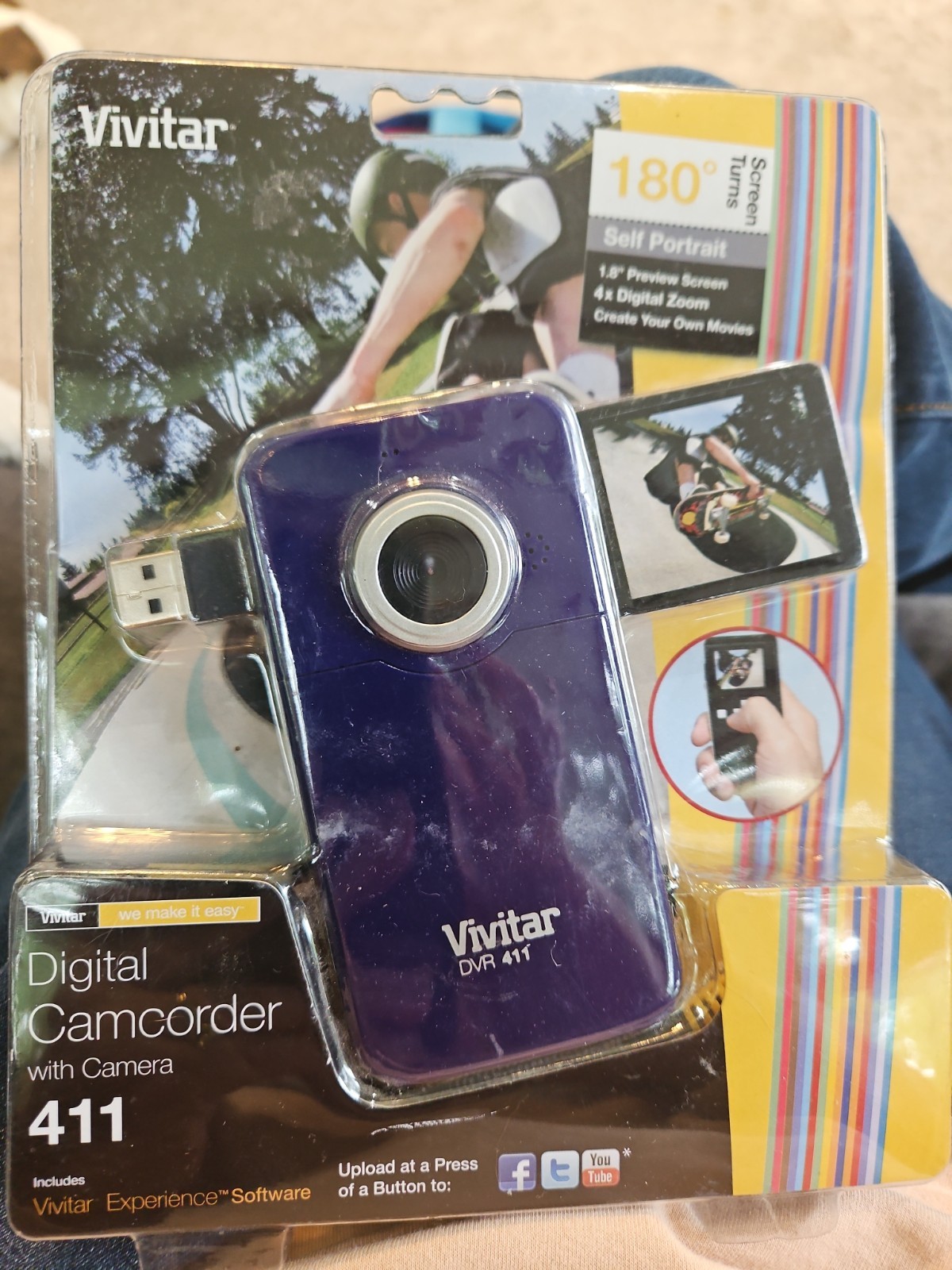 Vivitar Digital Camcorder With Camera 1.8" Screen DVR411 Brand New Sealed Blue
