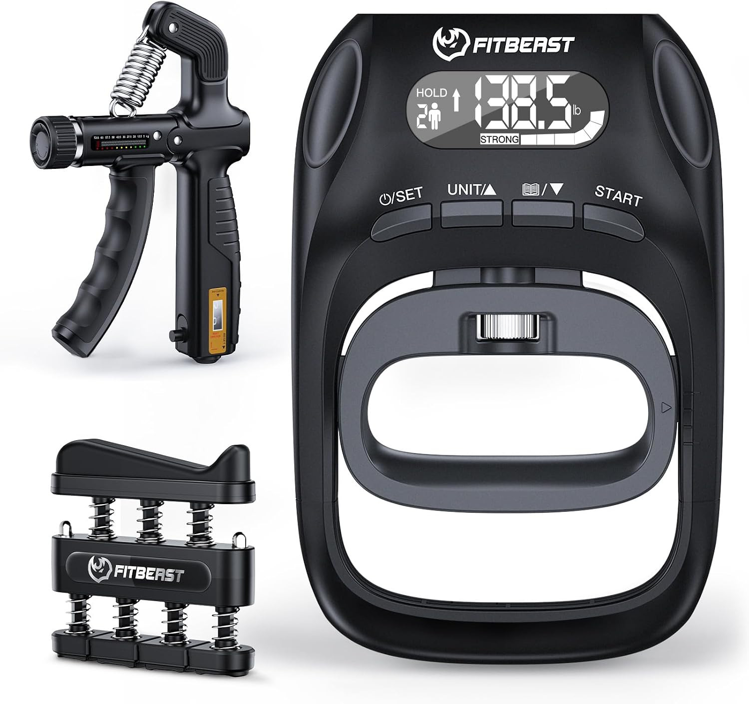 Grip Strength Trainer Kit, Digital Grip Strength Tester with Adjustable Hand Gri