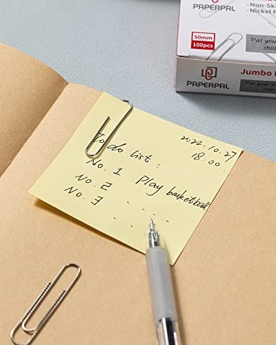 Jumbo Non-Skid Paper Clips 2" Silver Bulk Pack 1000 Count