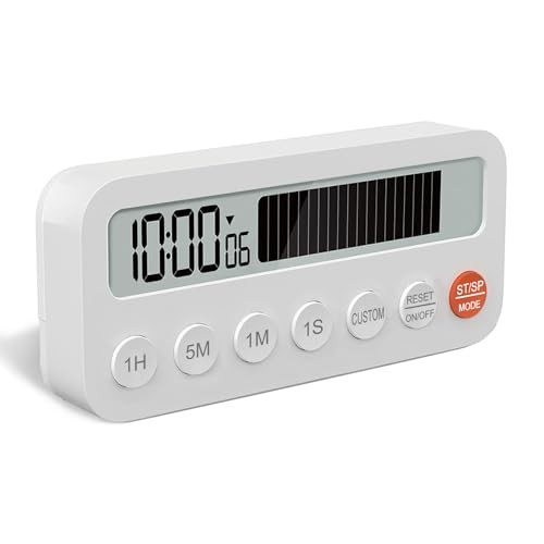 Visual Kitchen Timer Stopwatch with Progress Bar, Fast-Set Hour Minute Seconds