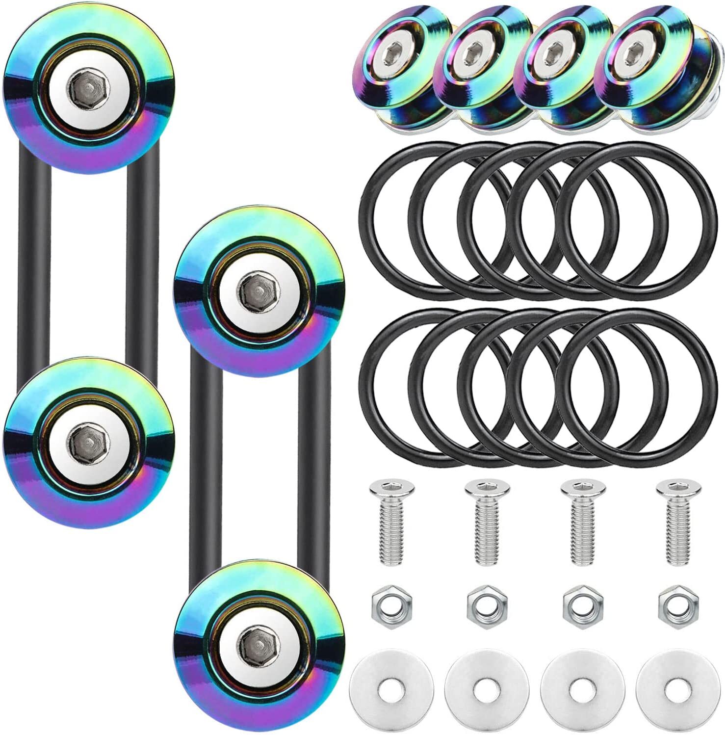 8PCS Neo Bumper Quick Release Kit Replacement O-Ring Front Rear Bumper Fastener