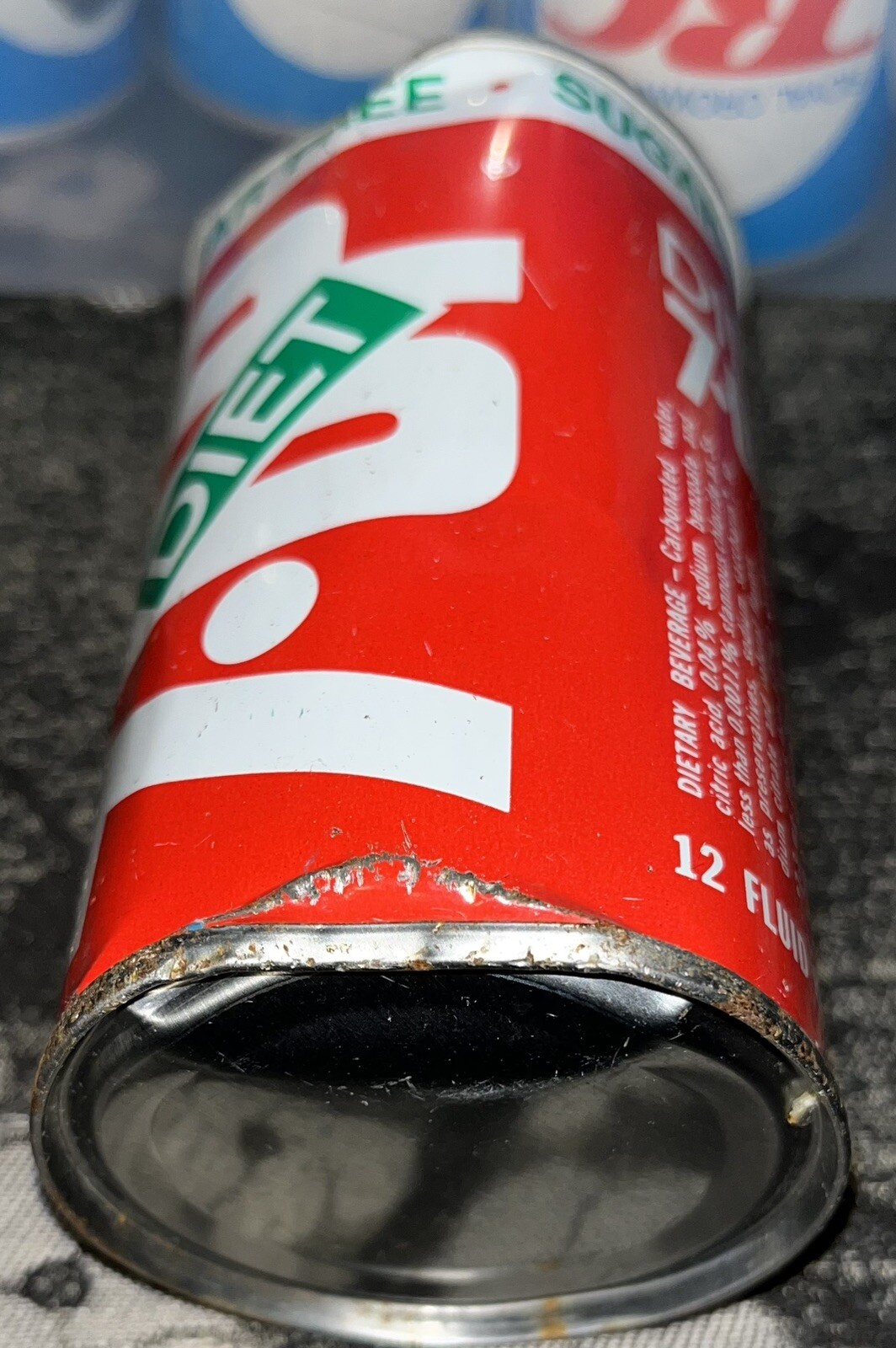VINTAGE SUGAR FREE DIET 7-UP PULL TAB STEEL CAN