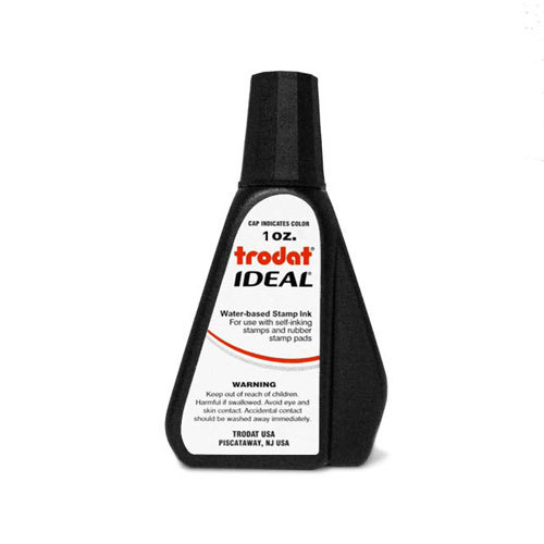 Black Self-inking Stamp Ink, Trodat 1 Oz Drip Spout Bottle