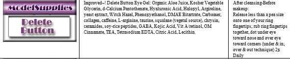 Delete Button Eye Gel Jar DMAE Haloxyl Caffeine Eyeseryl Puffy Dark Circles .5oz