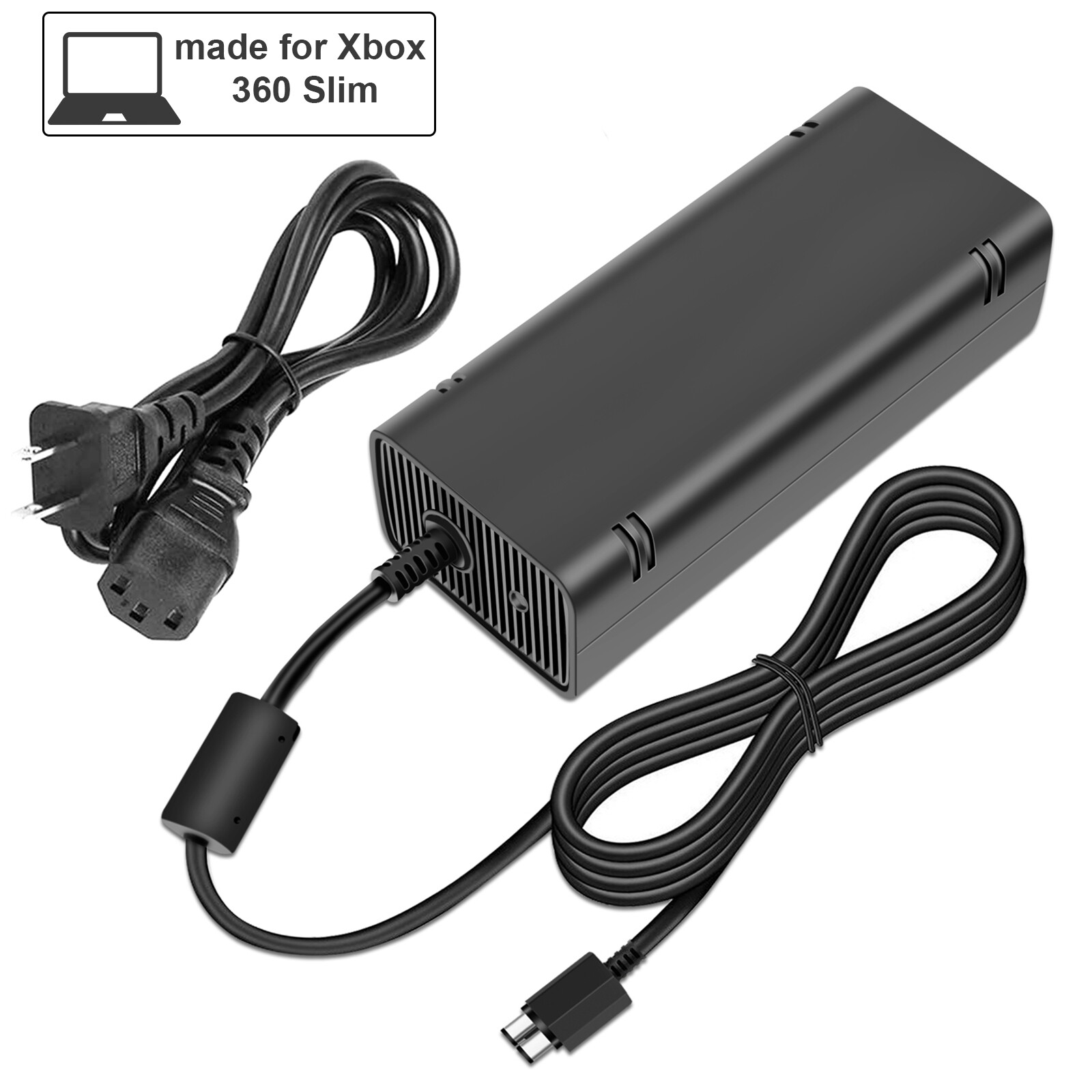 SLIM AC Power Supply Brick Charger Adapter Cable Cord for Microsoft Xbox 360 S