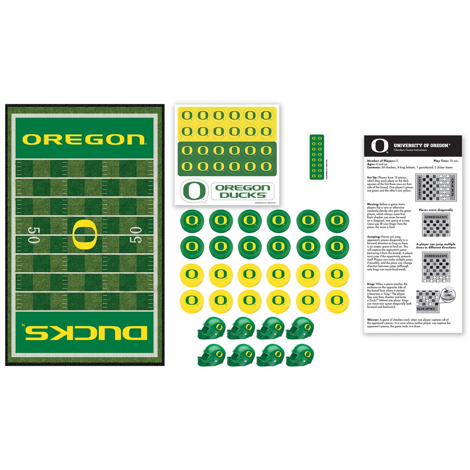 MasterPieces - Oregon Ducks - NCAA Checkers Board Game