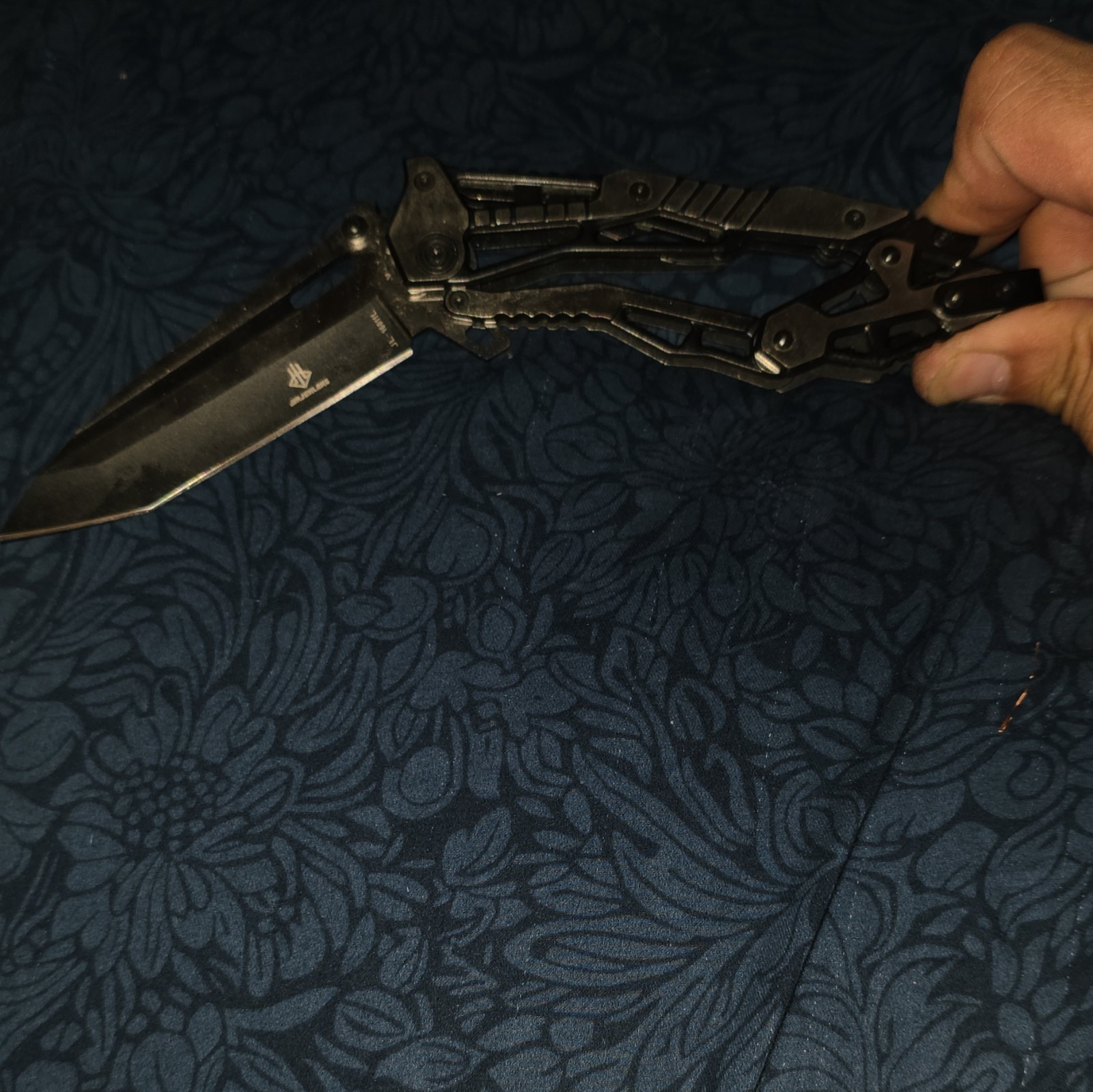 AK Folding Multi-Tool Pocket Knife, Metal Handle, Black Blade, Belt Clip