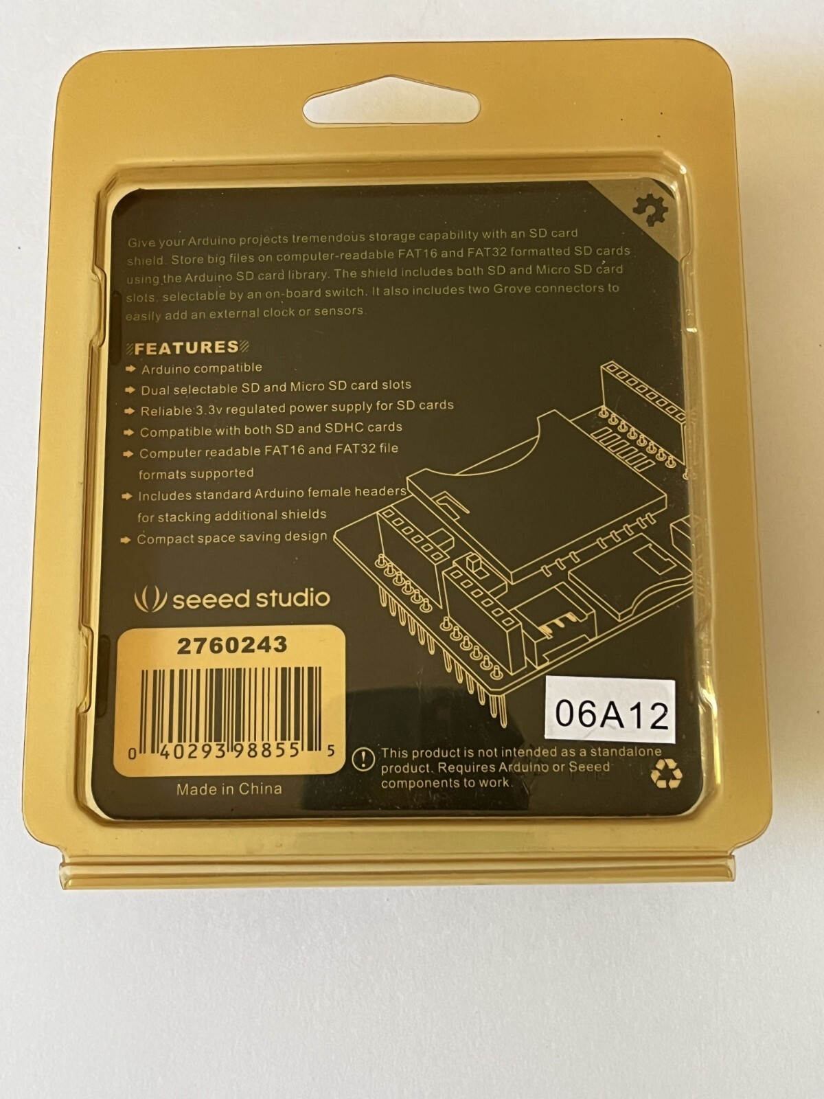 Seeed Studio SD Card Shield Expand Arduino with Data Storage 🔥NEW NOS💥