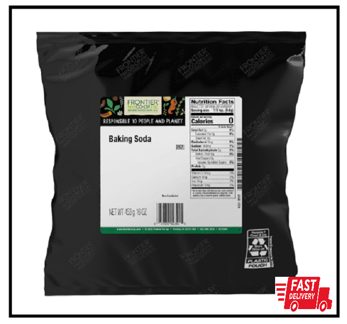 Frontier Co-op Baking Soda Powder, Kosher | 1 lb. Bulk Bag