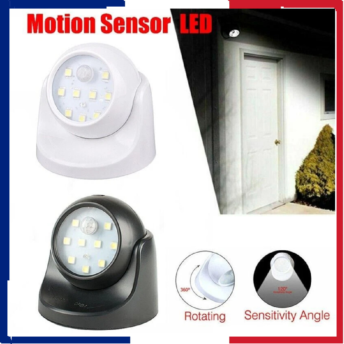 Battery Motion Sensor LED Light 360° Indoor Outdoor Security Garden Wall Light