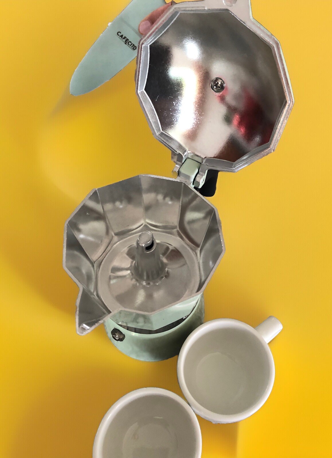 Cook Prep Eat 5-pieces Set : Espresso Maker , Milk Frother And 2 Ceramic Cups