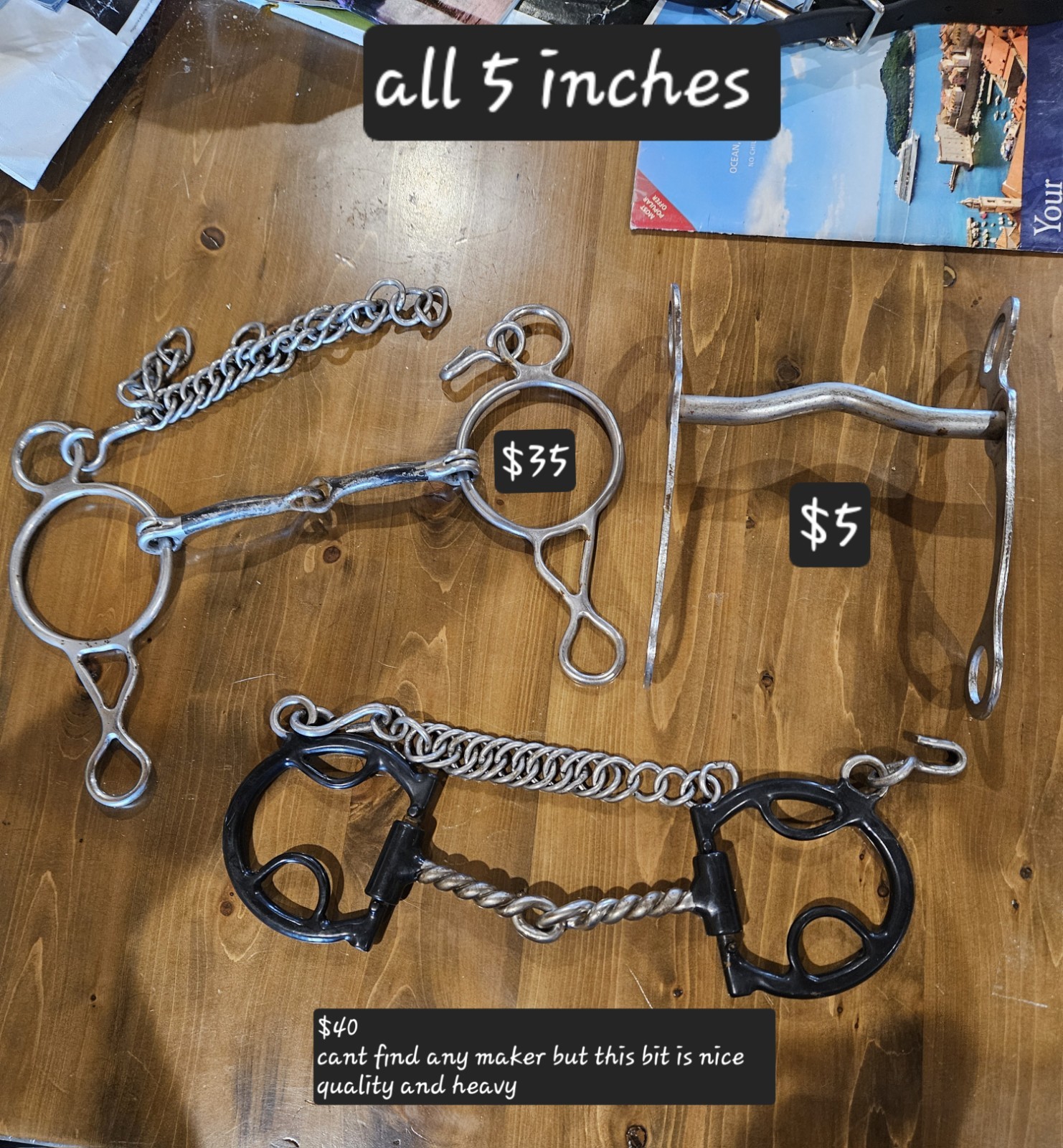 Wonder Gag, Snaffle Bit, And Grazing Bit, Horse Bit Lot