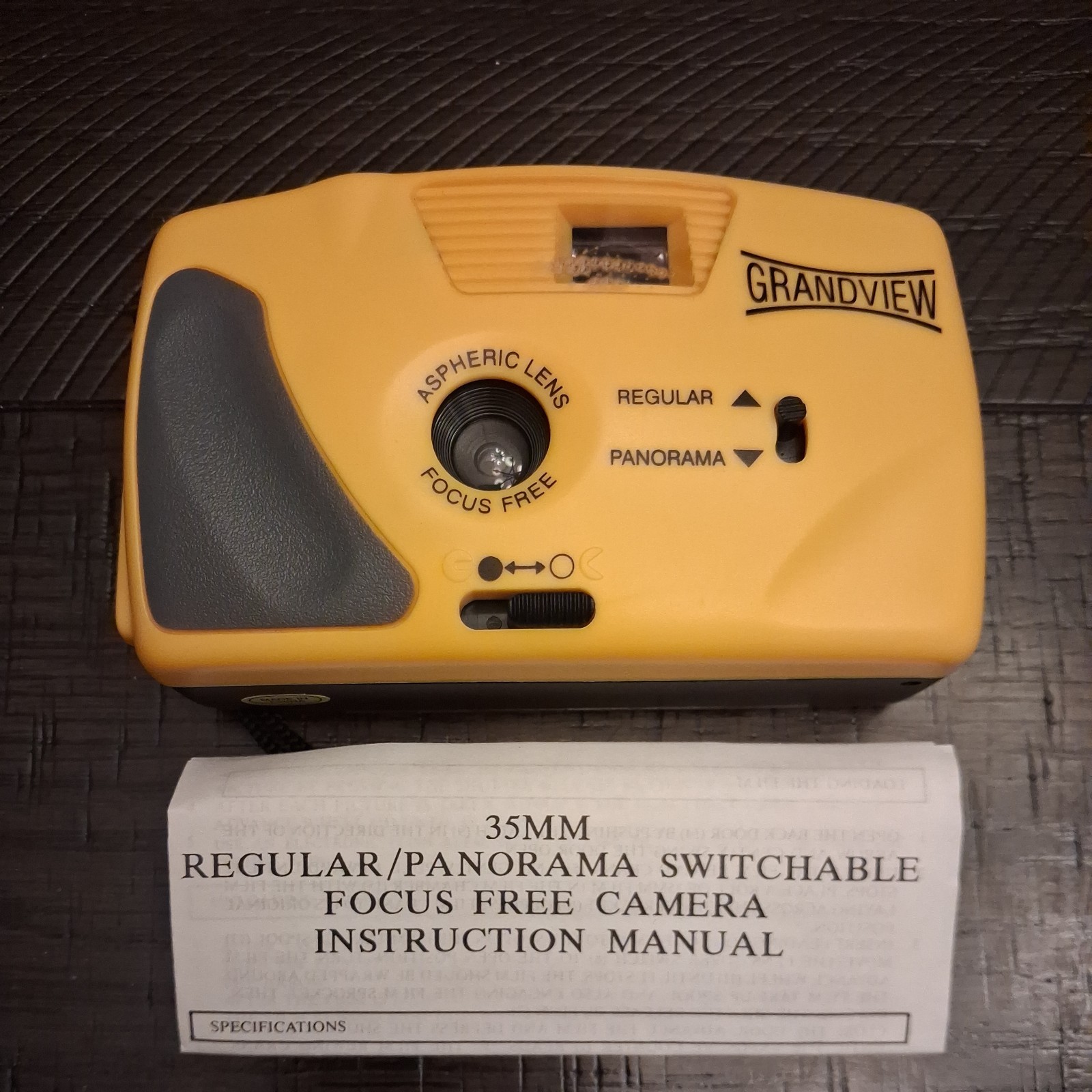 Grandview Panorama 35mm camera Yellow with instructions