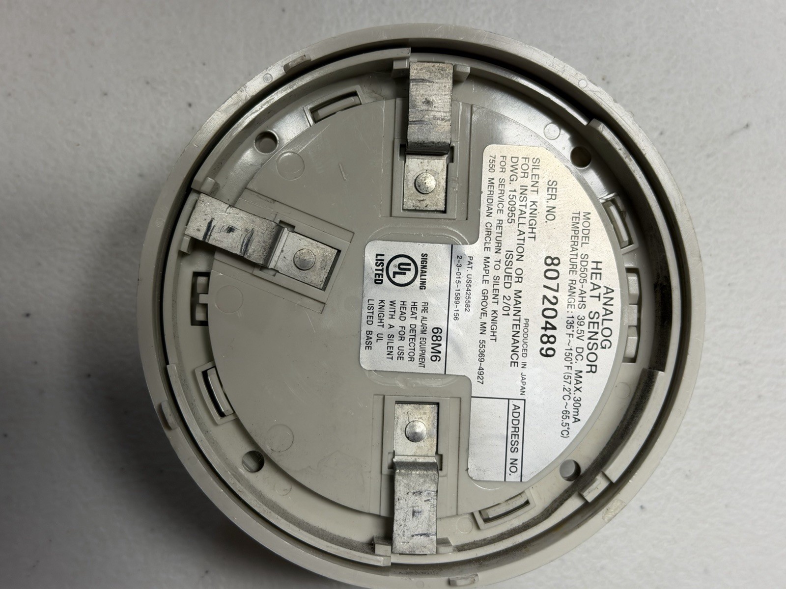 Silent Knight SD505-AHS Addressable Heat Detector