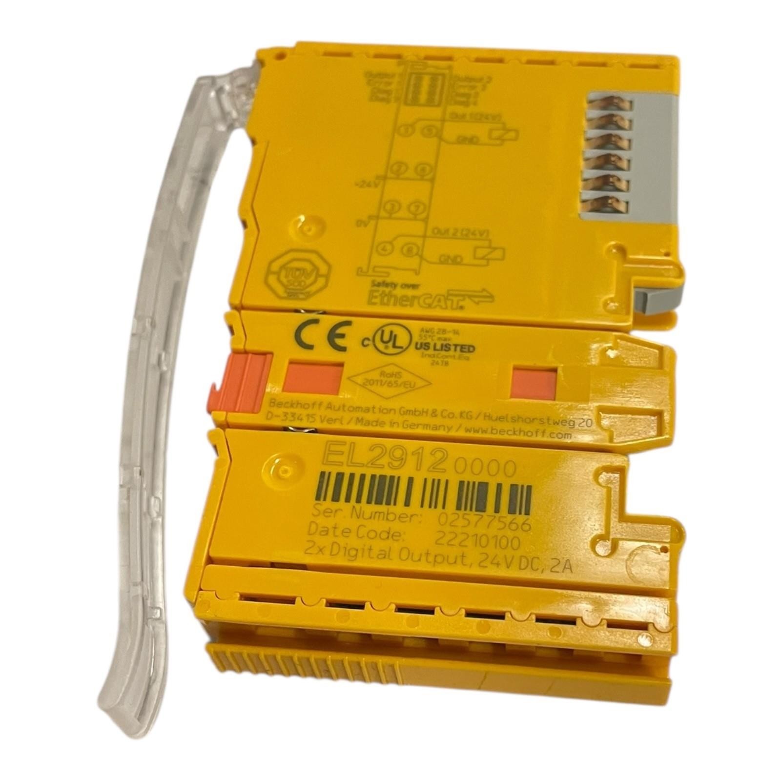 Beckhoff EtherCAT Terminal 2 Channel Digital Output 24V DC EL2912 Industrial