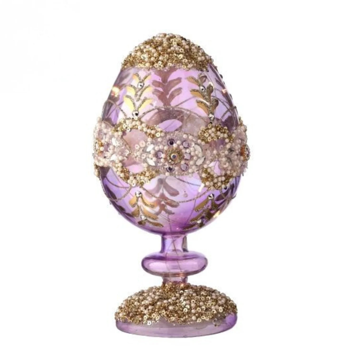 Regency Lavendar Glass LED Battery Egg Pedestal with Egg w/Timer MT26916