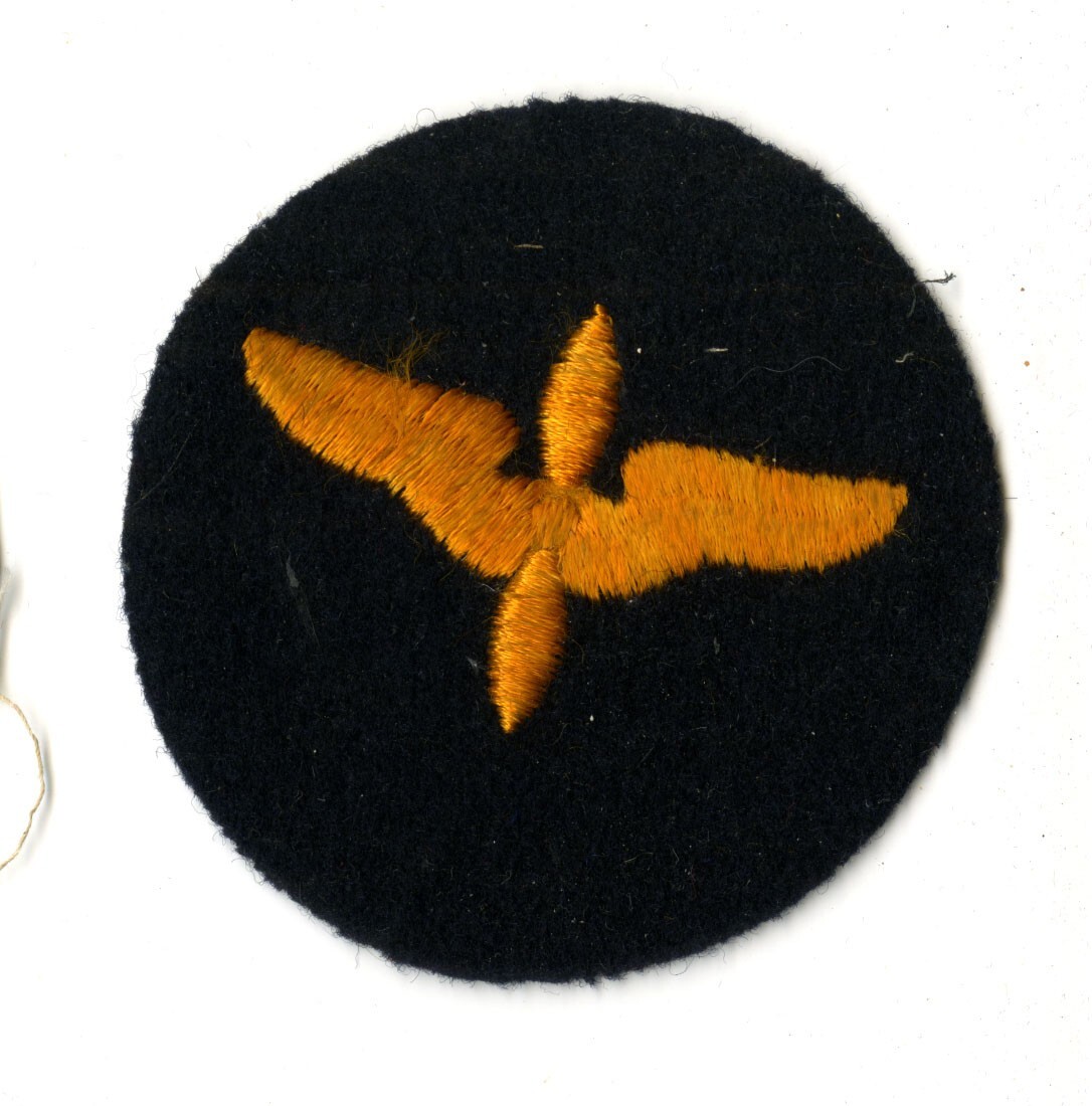 USAAF Aviation Cadet White Back Patch On Felt Black Variation WWII Vintage