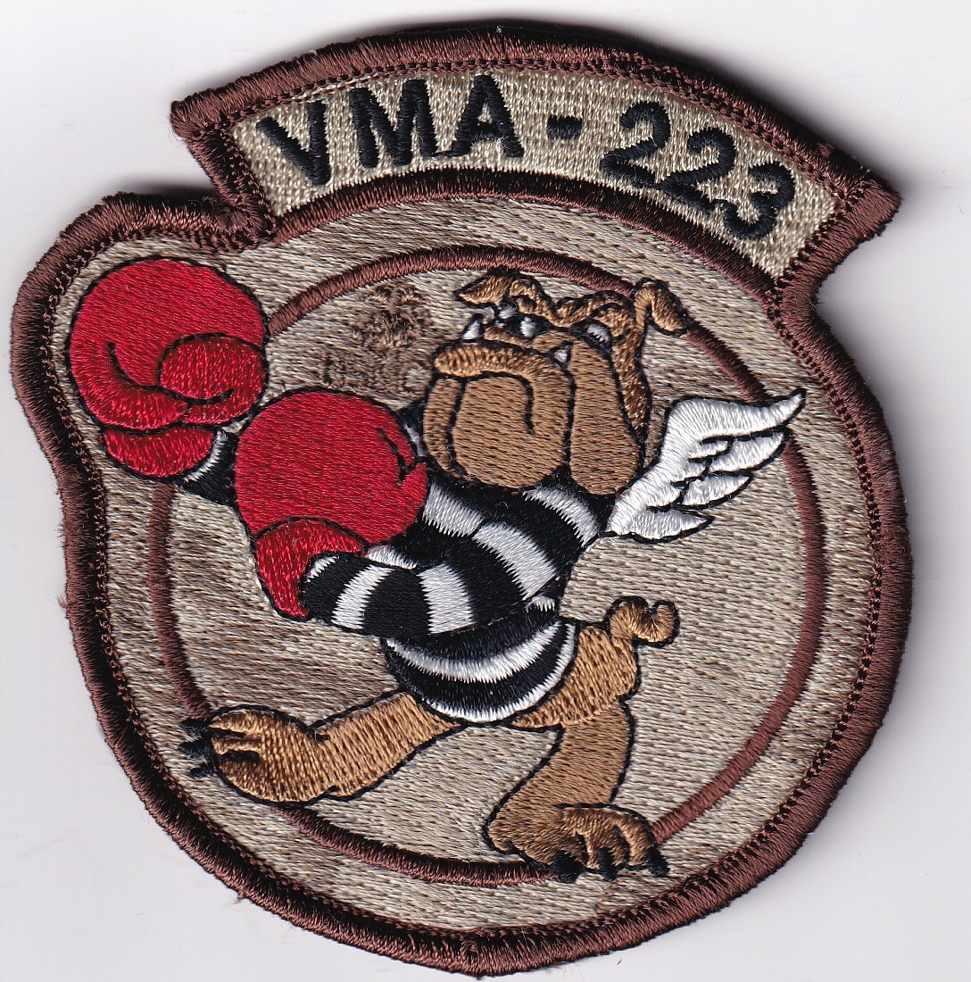 VMA-223 muted bulldog patch US Marine Corps Aviation around 2010 make no hook lo