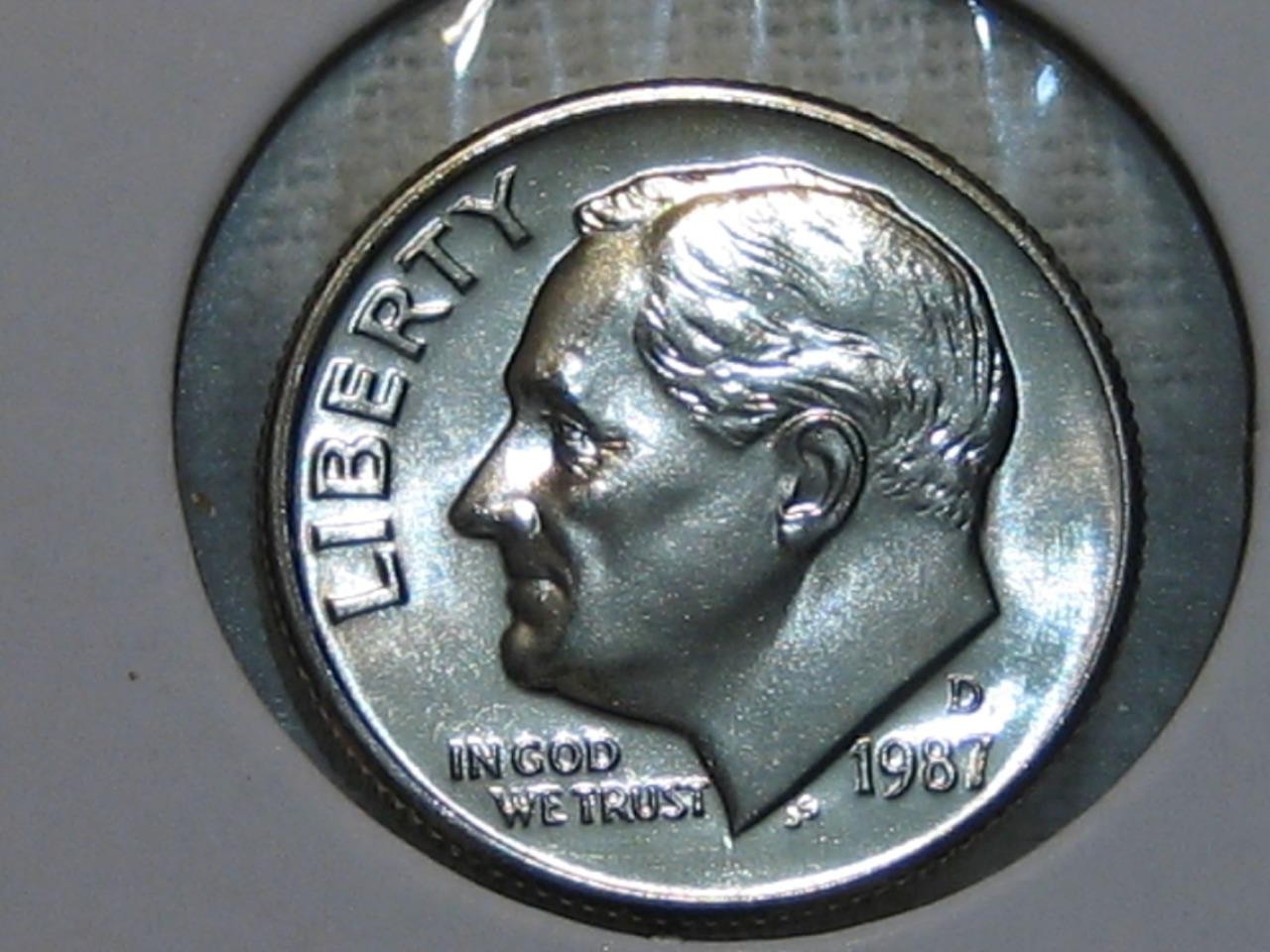 1987-D "FB/FT" FULL BAND/TORCH BU GEM ROOSEVELT DIME MUST SEE BEAUTIFUL DIME