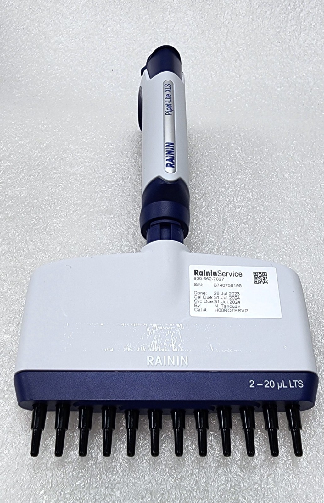 Mettler Toledo Rainin 12 Channel Pipette Lite XLS 2-20uL | LTS L-20