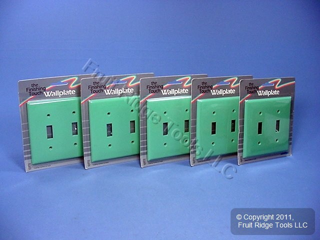 Leviton 80709-GN Green 2-Gang Toggle Switch Unbreakable Nylon Wallplates 5pcs