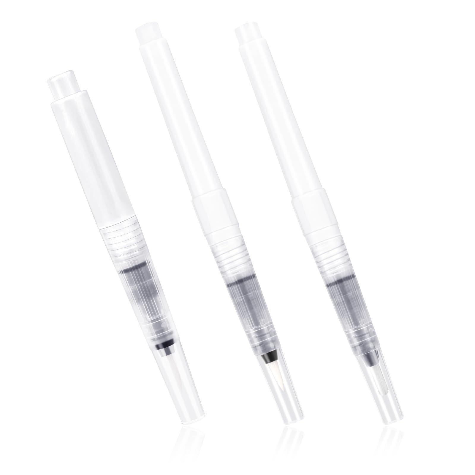 Refillable Cuticle Oil Pen,3PCS 1 Count (Pack of 3), Pointed + flat brush