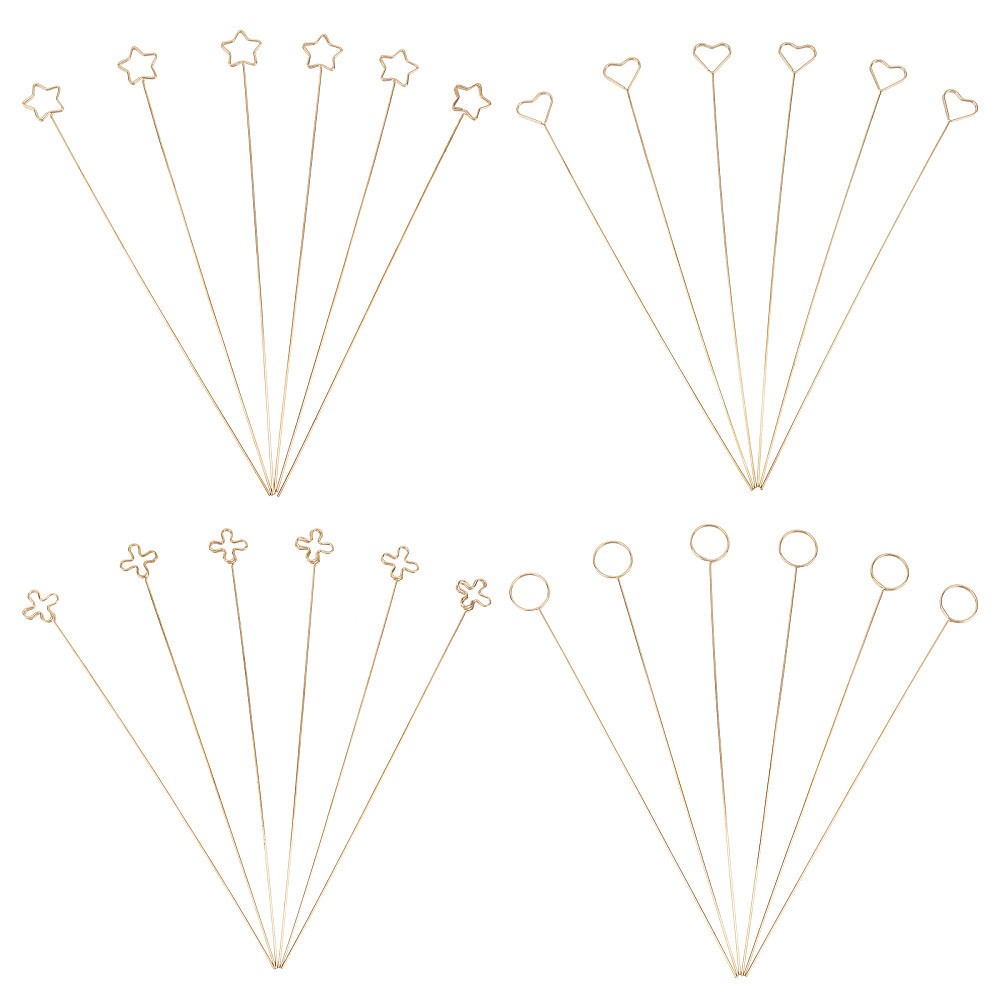 1set 24pcs 4 style Iron Floral Picks Card Holders for Weddings Birthday