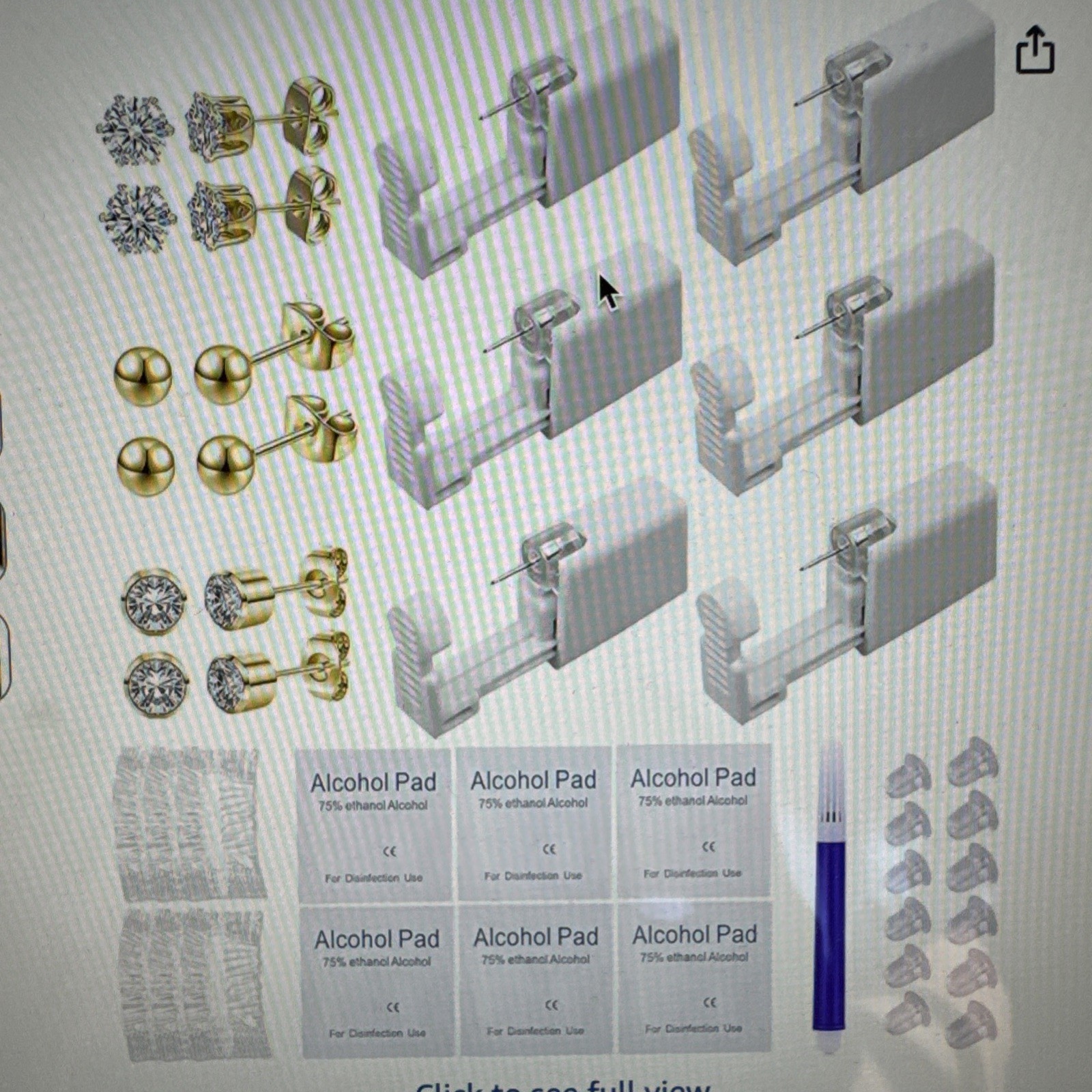 VitaCool Ear Piercing Kit Disposable Cartilage Gun 3mm, Gold
