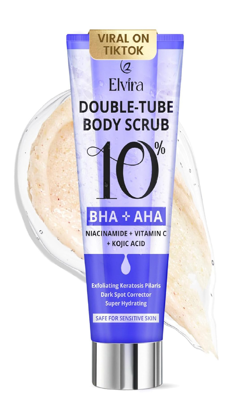 DoubleTube Body Scrub Inner Tube with 10% AHA & BHA to Exfoliate UNSCENTED