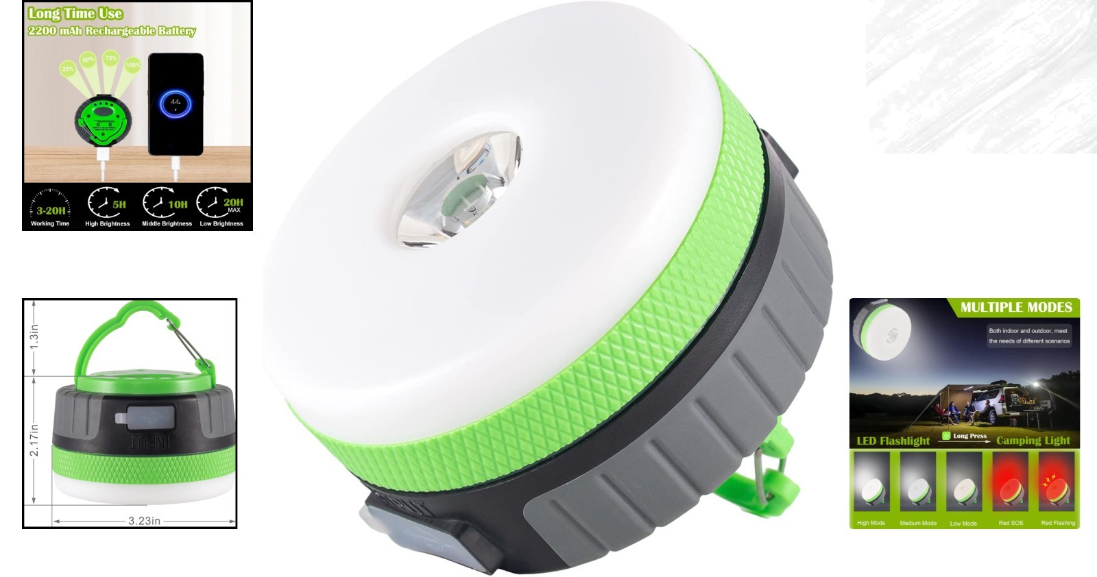 Multi-Mode Waterproof LED Lantern with Magnetic Base for Outdoor Adventures