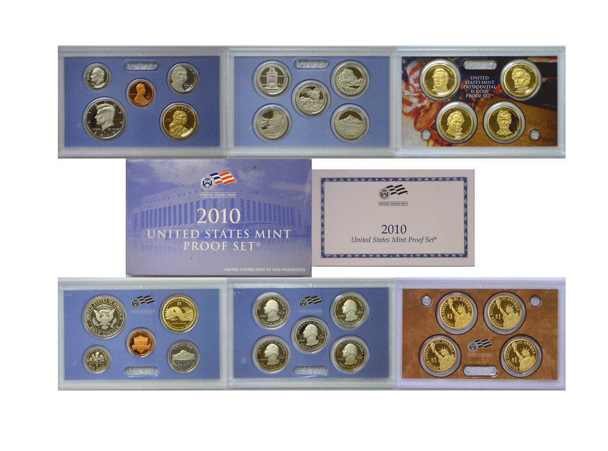 2010 14 Coin Copper Nickel Proof Set Light Toning OGP W/COA