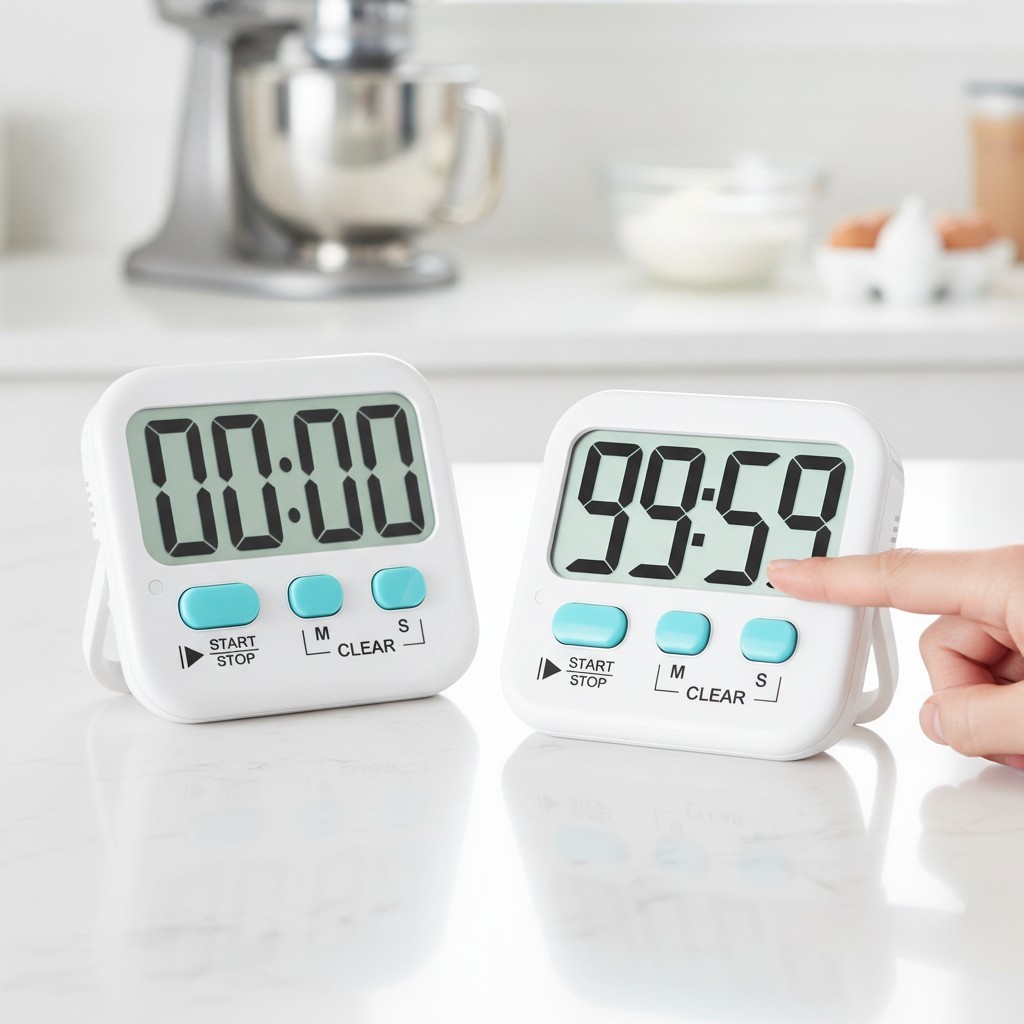 Compact 2-Pack Countdown Timers for Cooking, Study & Exercise - Battery Included